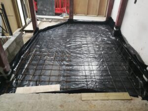 36–38 Queensway – vapour control layer and insulation installed before concrete screed