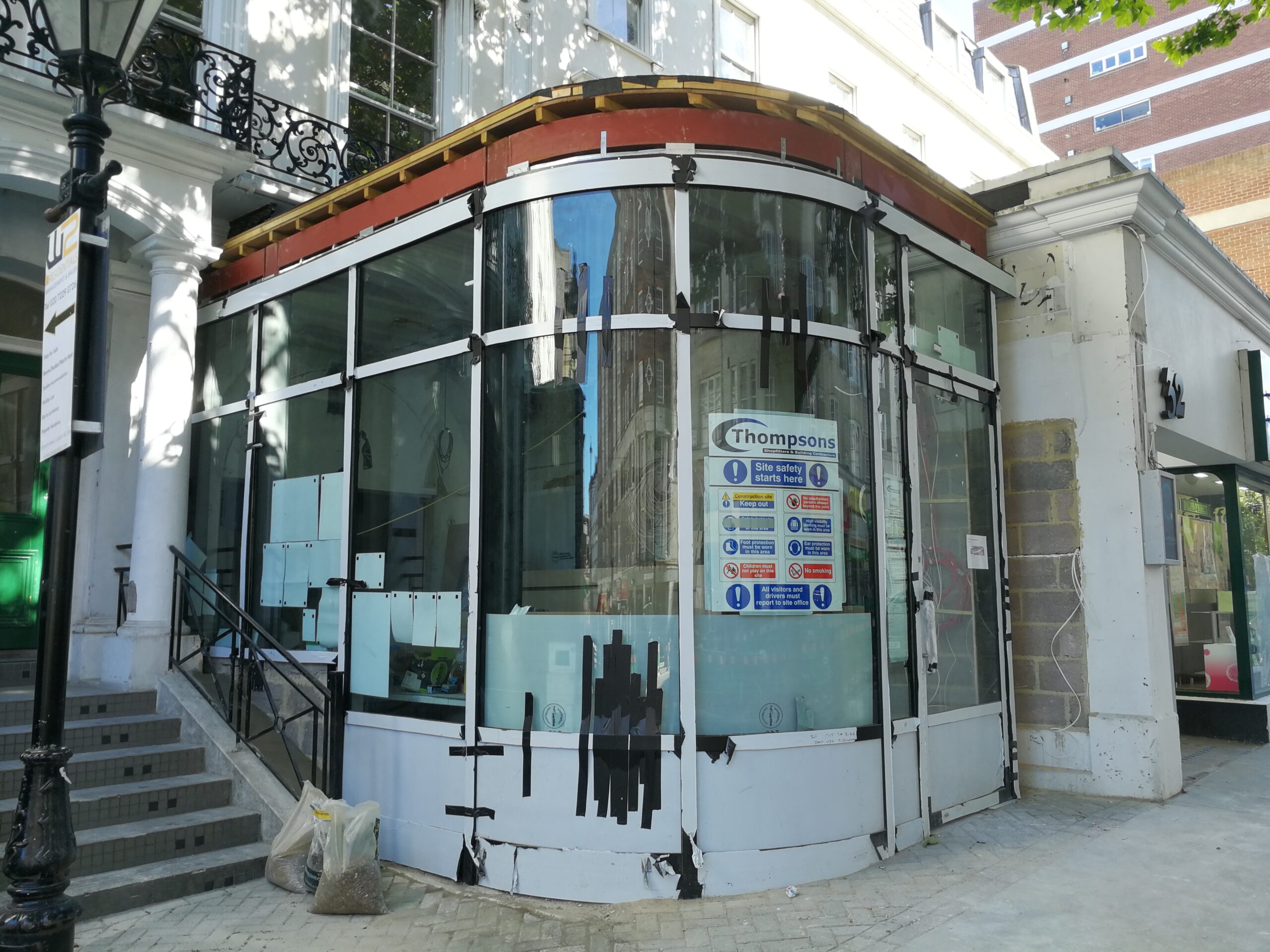 36–38 Queensway – completed structural extension with new façade and ready-for-fit-out condition