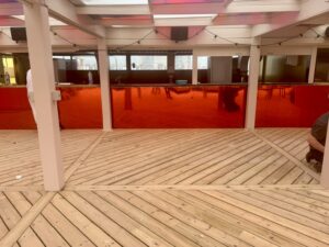 New timber furniture and bar seating installed at Circe’s rooftop bar